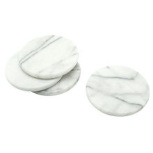 White Marble Stone Set of 4 Pieces Round Coaster